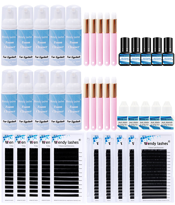 Premium Volume Eyelashes Extensions Adhesive & Cleaning Kit